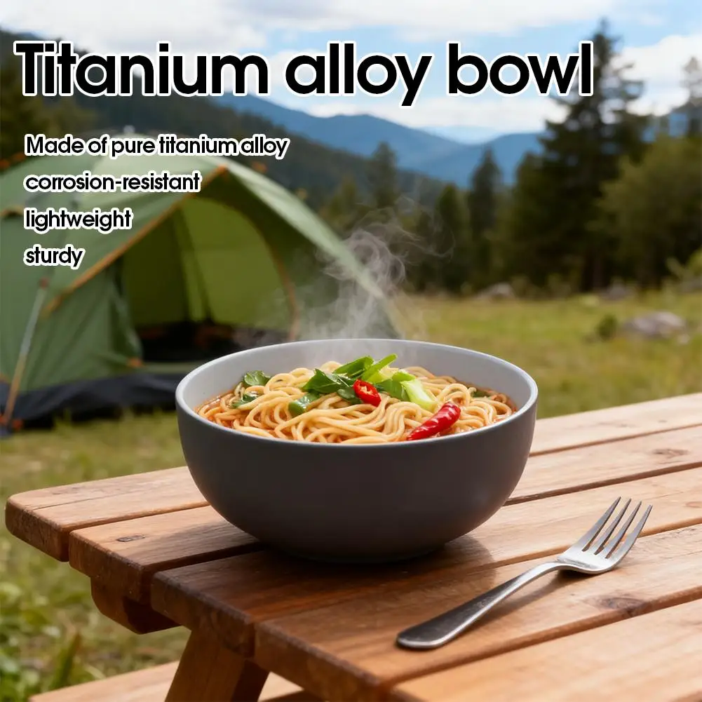 Titanium Purification Portable Bowl Multi Functional Soup Bowl Outdoor Camping Mug Outdoor Camping Double Layer Anti Scald Bowl