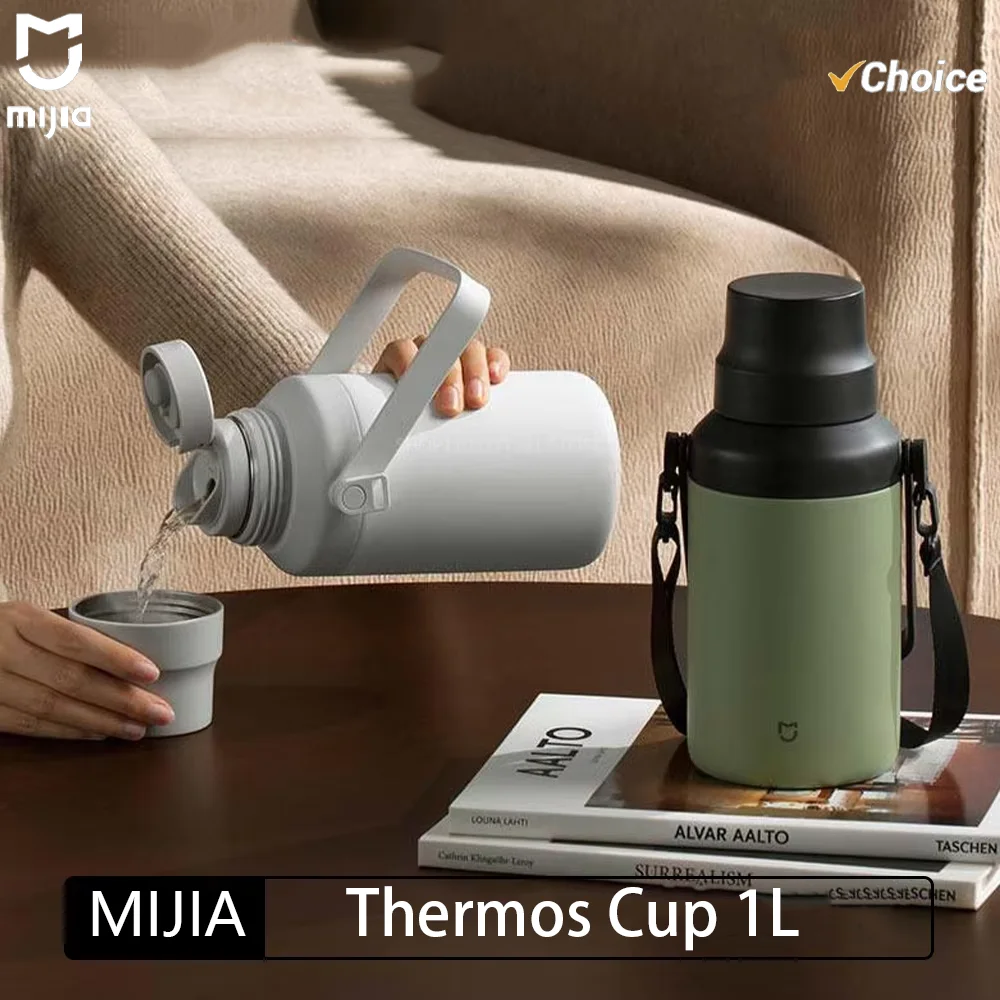 Original MIJIA 1L Insulated Vacuum Water Cup High-capacity 316 Stainless Steel Liner Long-Lasting Lock Cold 24 Hours Keep Warm