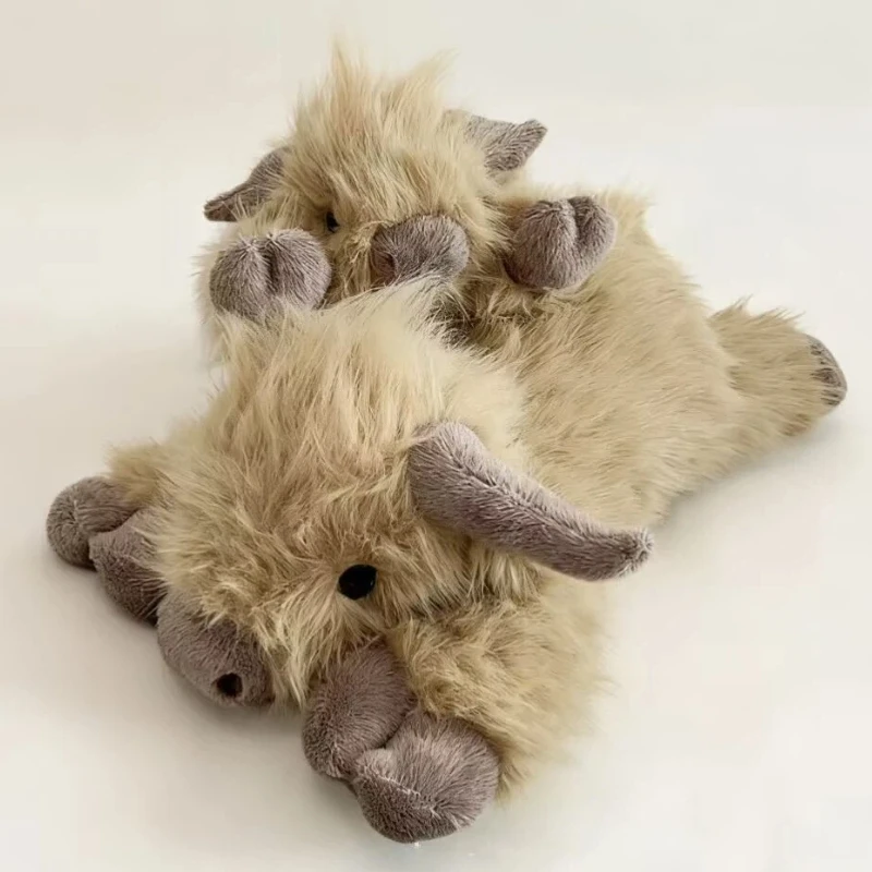 

Имитация хайлендской коровы, плюшевая кукла, мягкая плюшевая игрушка Highland Cow Cattlle, плюшевый подарок для детей, мальчиков и девочек