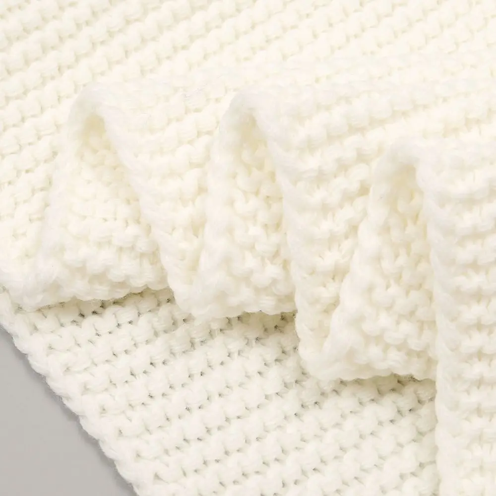 Gifts Soft Knit Scarf Solid Color Crochet Texture Circle Neck Scarf Continuous Loop Chunky Loop Scarf Winter Wear