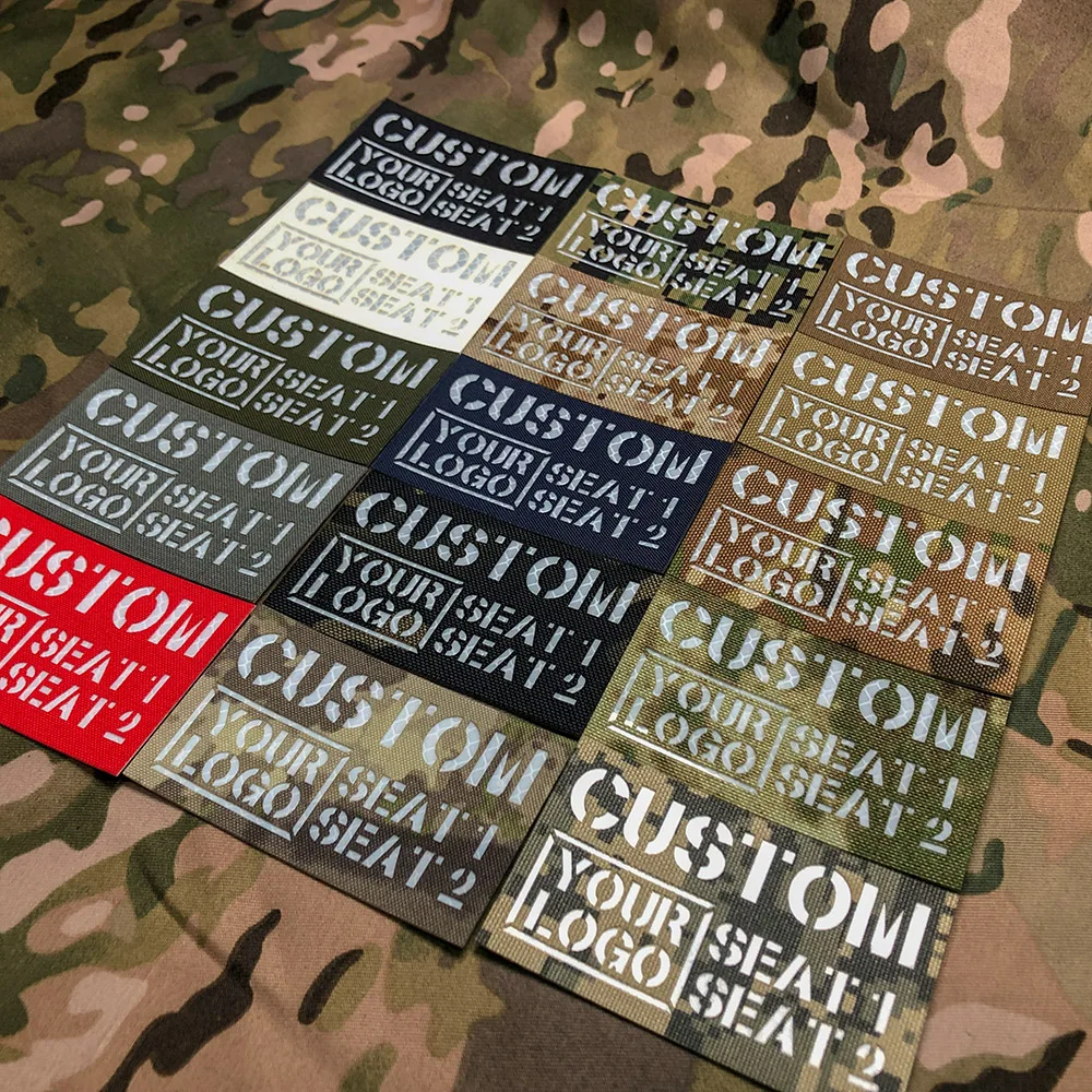 8.5cm Reflective Material Custom Laser Cutting Patch Name Tapes Tag Brand White Letters Morale Tactics Military Airsoft