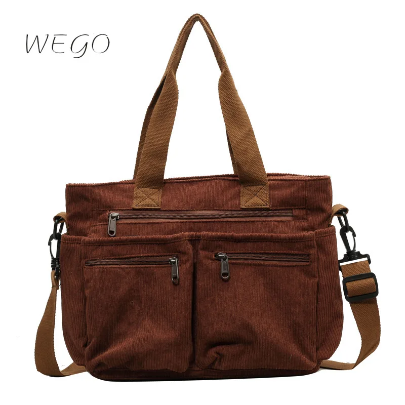 

Large-capacity Corduroy Handbag New Korean Version of Simple Ladies Shoulder Messenger Bag Girl Corduroy Handbag