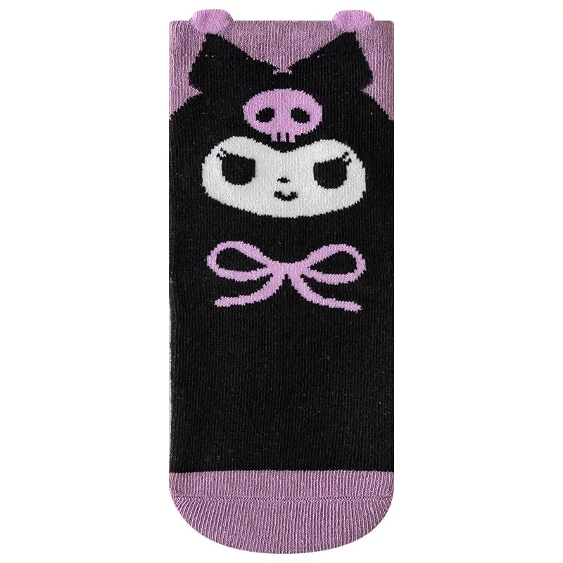 5pcs Set Kuromi Socks Cinnamoroll Girl Autumn Wintertime Kawaii Children Soft Pure Cotton Warm Cartoon Crew Sockss Gift