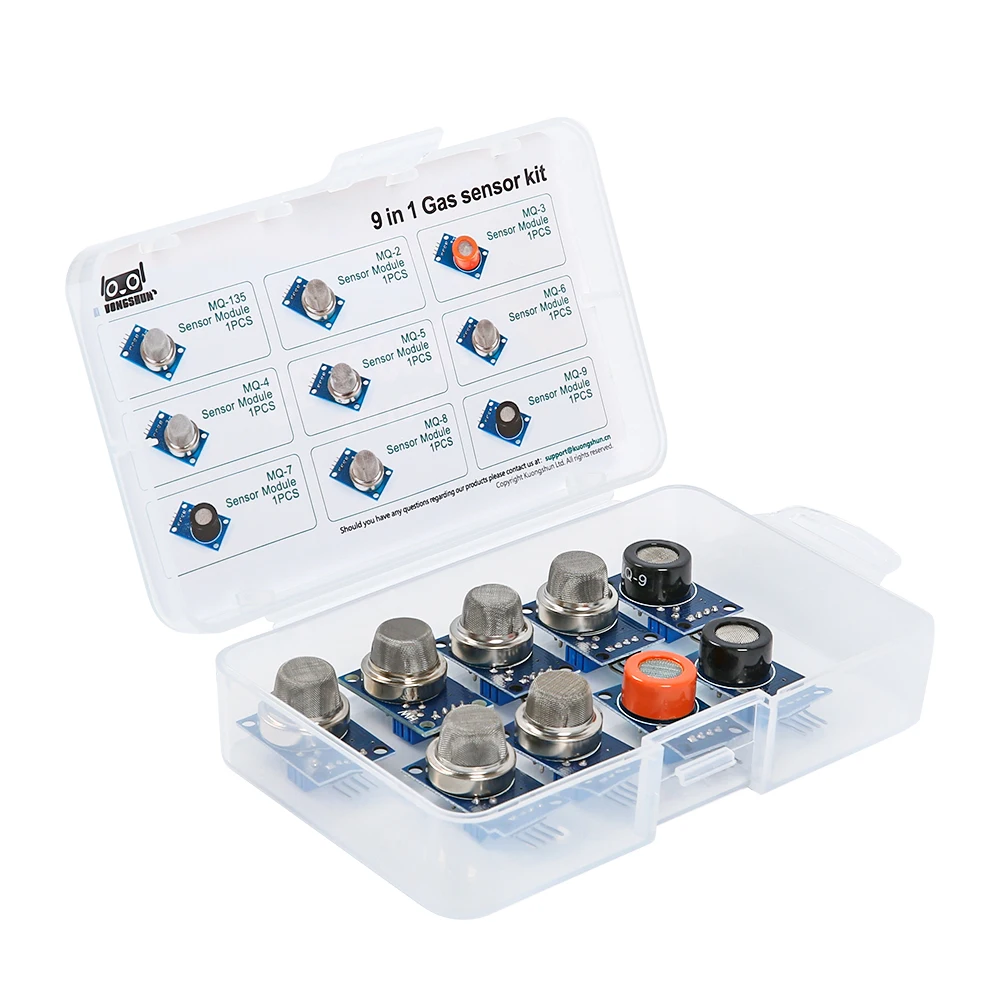 KUONGSHUN 9 in 1 Gas Sensor Module Sensor Starter Kit for Arduino
