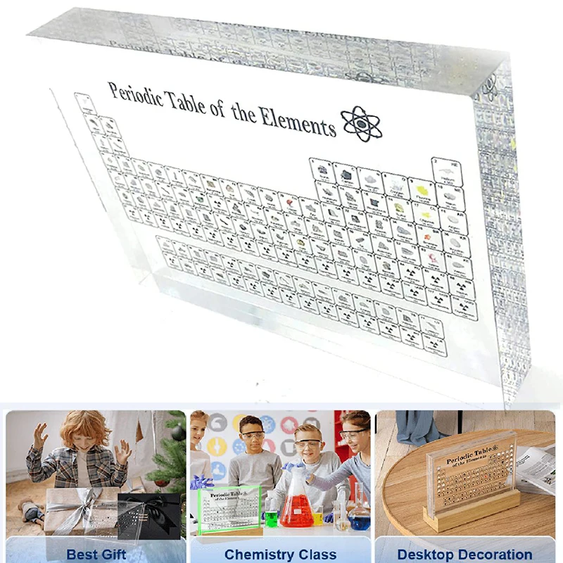 Acrylic Periodic Table Real Elements Decor Periodic Table Of Elements Quimica Mendeleev Table Sample Chemical Board Chemistry