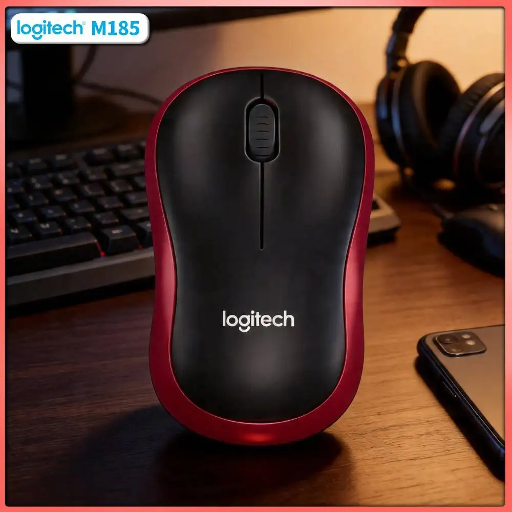 Logitech M185 Laptop Home Mouse Ambidextrous Grip 10m Range 12-Month Battery 1000 DPI Multi-System Office Home Tool