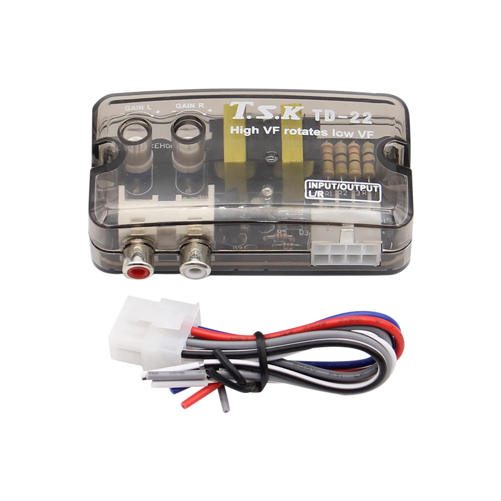 Auto Car Audio Converter RCA Stereo High Rotates To Low Adjustable Frequency Line Speaker Level Converter Adapter Car Accessory
