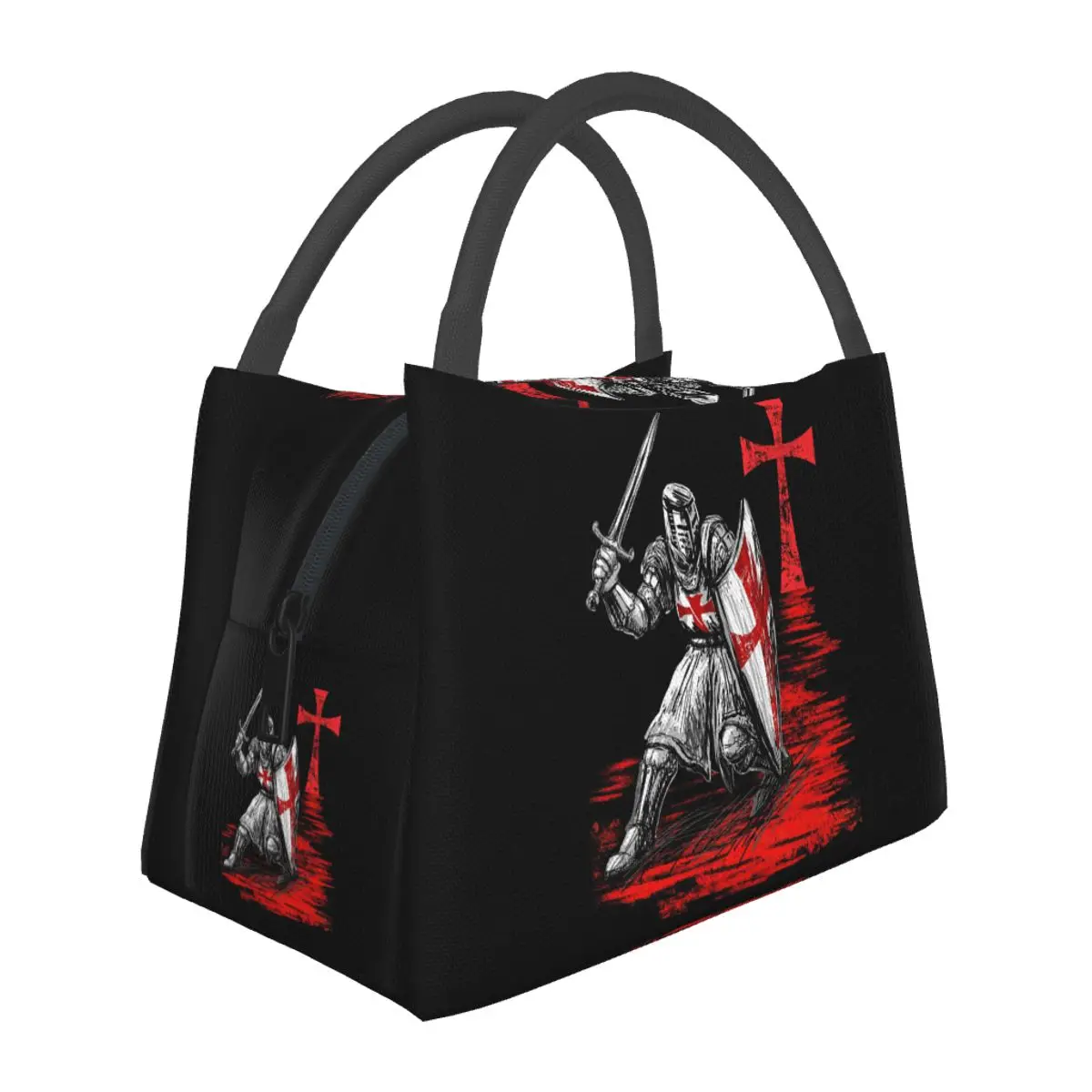 Knight Templar Sword Crusader Lunch Bags Insulated Bento Box Lunch Tote Picnic Bags Cooler Thermal Bag for Woman Student Office