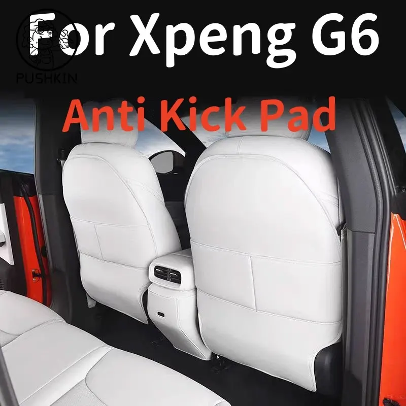 

For Xpeng G6 2023 2024 2025 Leather Seat Back Kick Protector Backseat Kick Mat Seat Cover Waterproof accessories