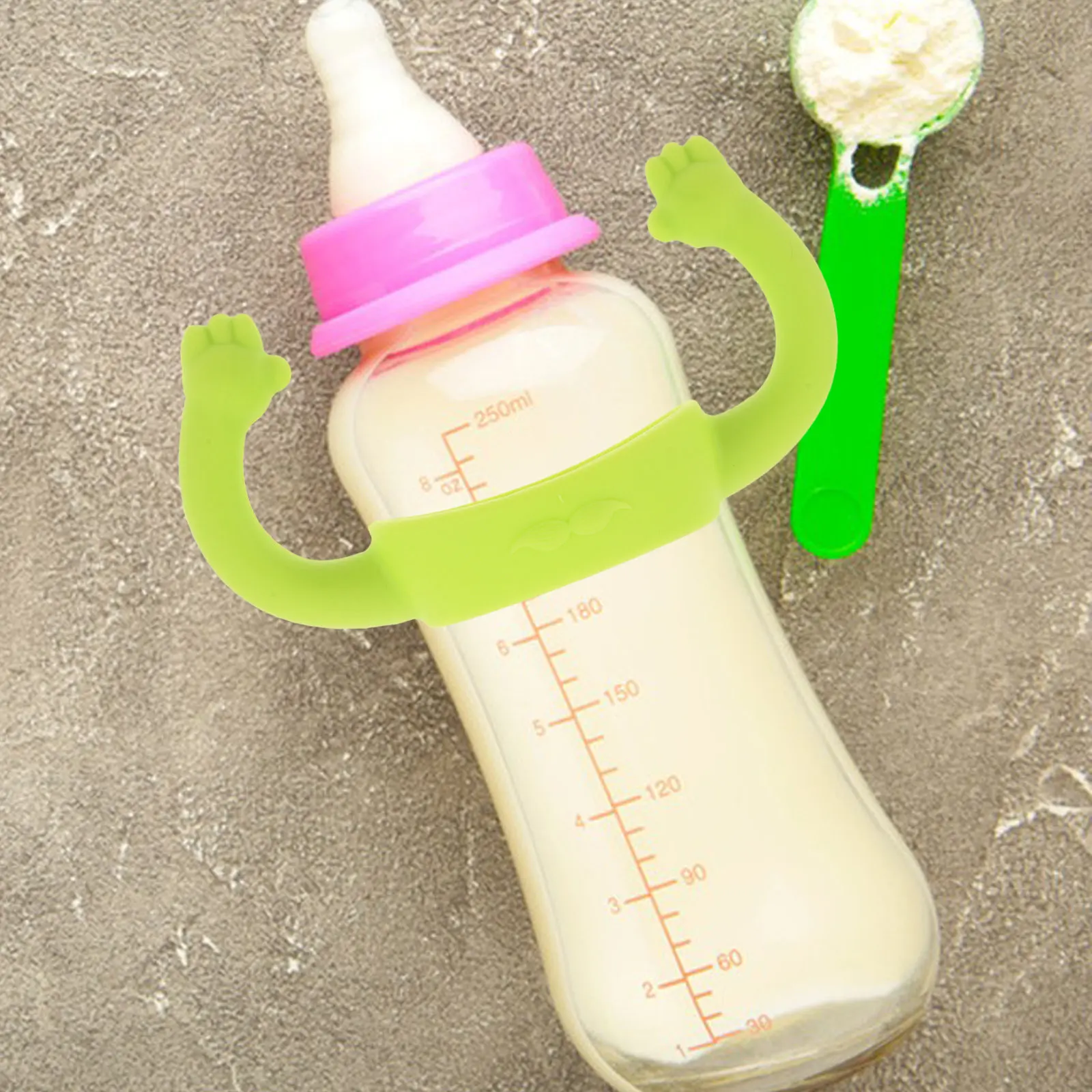 

Silicone Baby Bottle Handles Protective Grip Blue Easy Install Feeding Bottle Holder Compatible Wide Neck Bottles Accessories