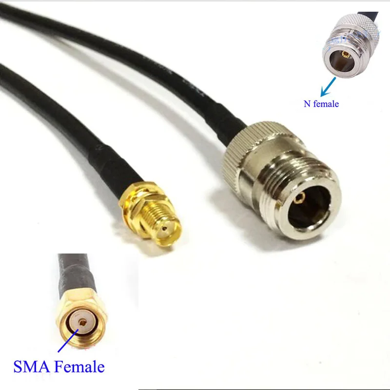 RG58 (SYV50-3-1) N Female to RP-SMA Female Plug RF Coaxial Jumper Pigtail Cable For Radio Wifi Antenna 1pcs 0.5m/1m/3m/10m Long