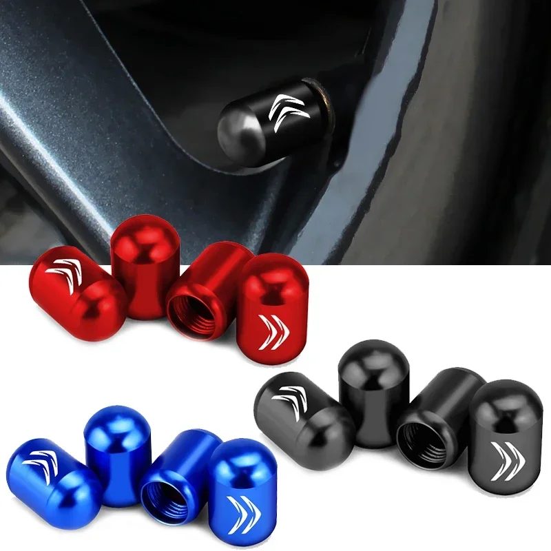 4pcs Car Anti Dirty Tyre Air Valve Stem Cap Cover for Citroen C4 Aircross Picasso Berlingo Elysee C3 C2 Cactus C5 Saxo Xsara DS3