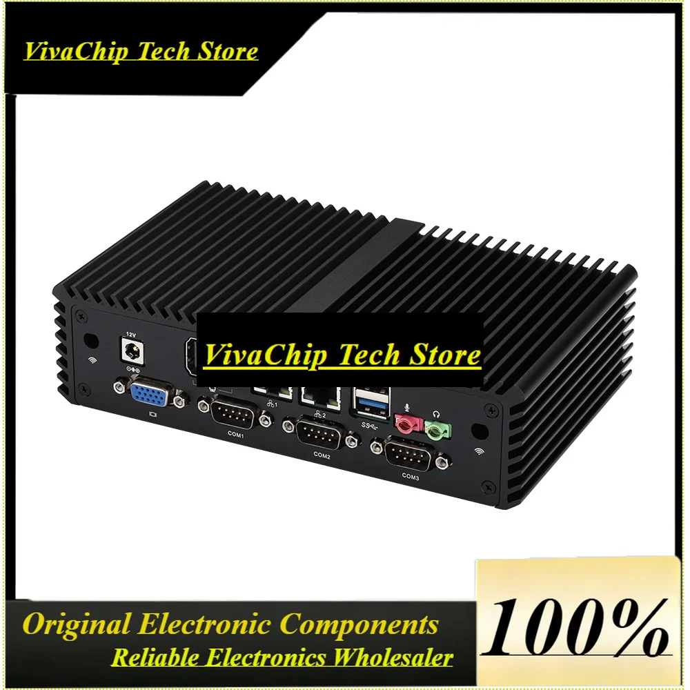 ViVaSQotom Fanless Mini PC - 6x RS232, VGA, Dual HD, Dual LAN, 4th/5th Gen Intel Core I3/i5, Industrial Embedded Computer X86