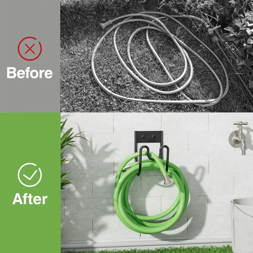 

Многофункциональная железная металлическая вешалка для садового шланга, настенная, простая установка, садовый крючок для водопроводных труб, крючок для хранения, садовое использование