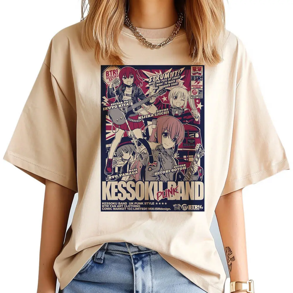 

Bocchi the Rock Hitori Ryo t-shirt female Pop Culture 2000s Pastel Gothic graphic shirt korean clothes women Pastel hip hop