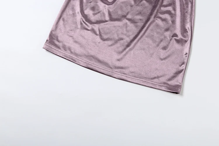 Weird Puss Kleid mit tiefem Ausschnitt für Damen, Falten, schmal geschnitten, ärmellos, hohe Elastizität, schmal, sexy, einfarbig, modisch, für Mitternachtspartys, Mini-Bodycon – Detail 9