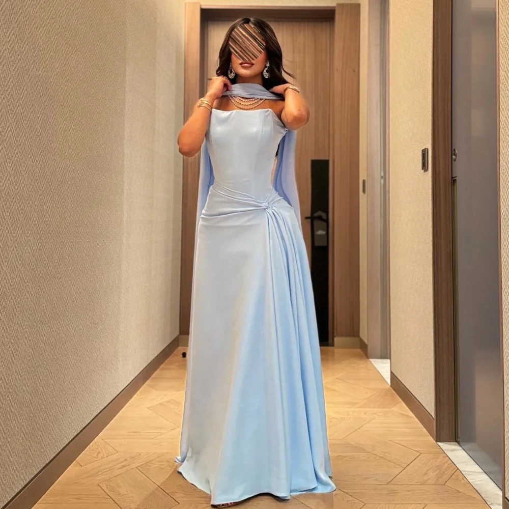 Pastrol Pleat A-line Strapless Long Dresses Prom Dresses Unisex Chinese Style Formal Casual Simple Retro Fashion Elegant