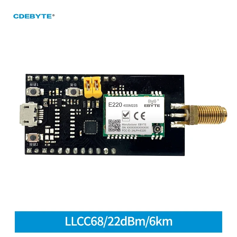 LLCC68 22dBm LoRa Development Evaluation Kit Test Board Pre-welded E220-400M/900M22S Compatible with E07/E30/E220/E32/E22 IoT