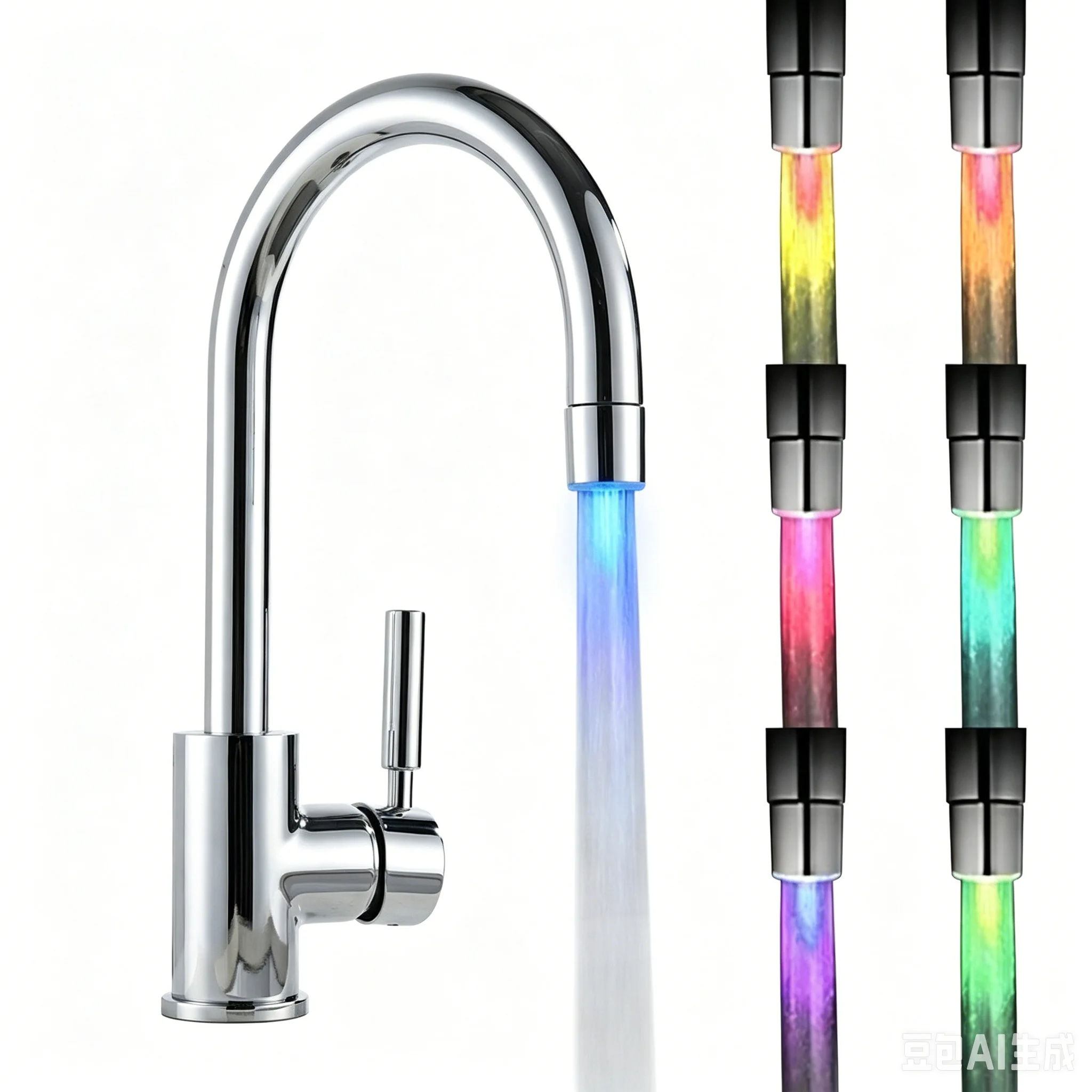 For Burn Prevention Smart LED Faucet LED Water Flow Light Color Changing Water Flow Tap Easy Installation Process