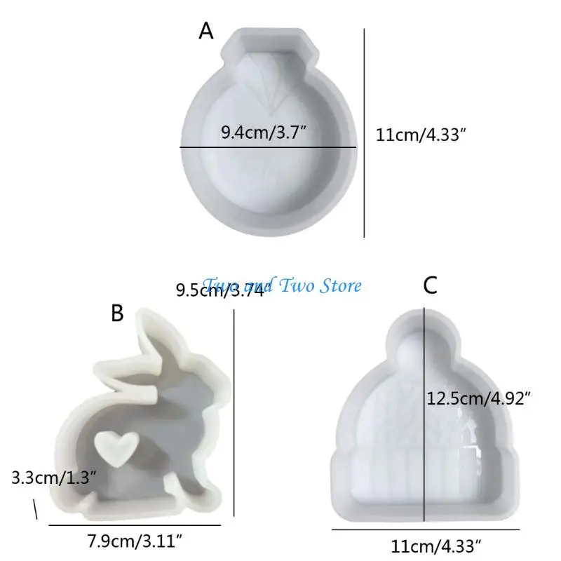HX6F Diamant Kaninchen Form Handherstellung Seife Formen Tonform Silikonmaterial