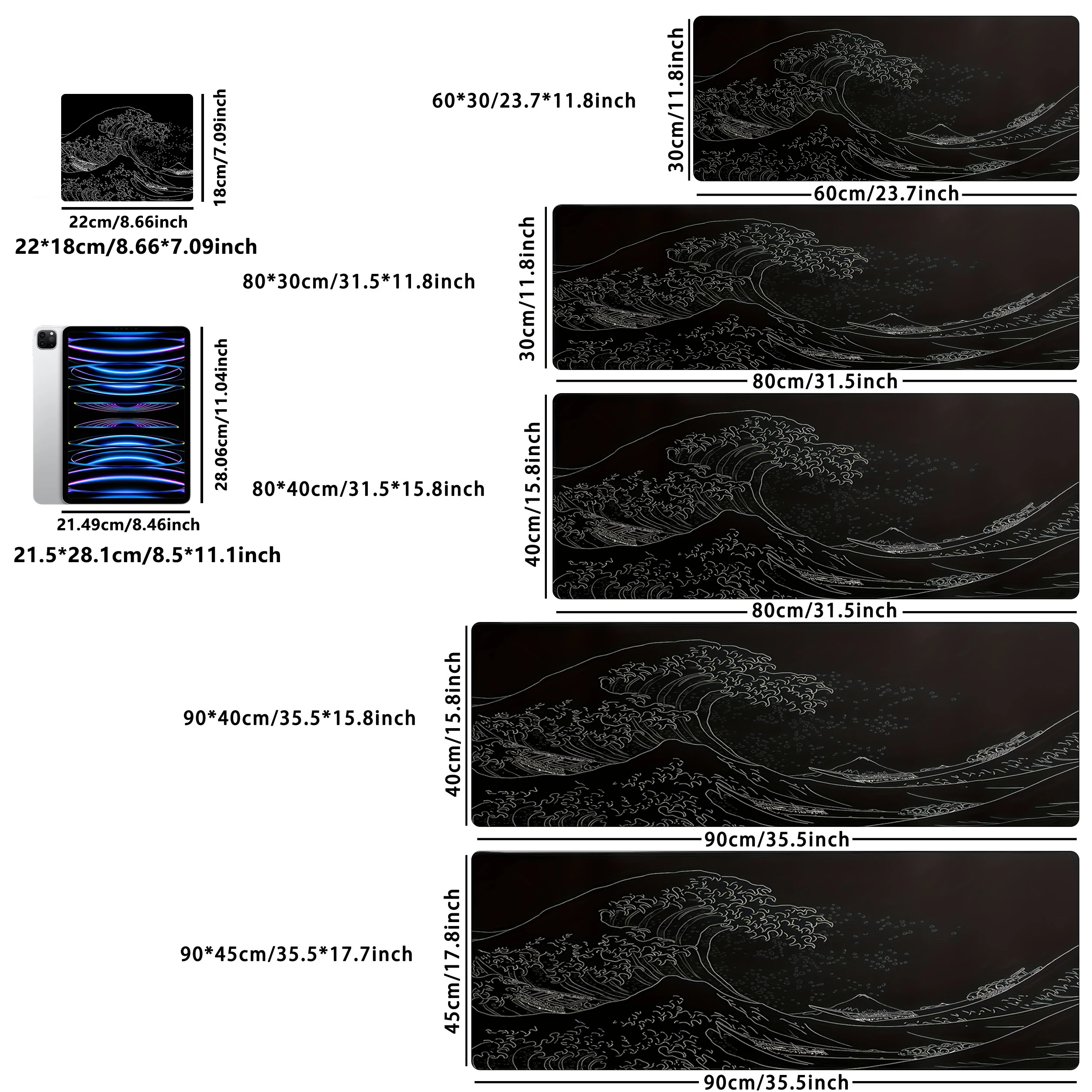 1PC Large Mouse Pad, Office Gaming Table Mat, Non-slip Rubber Base Washable Mouse Pad For Work, Gaming And Office