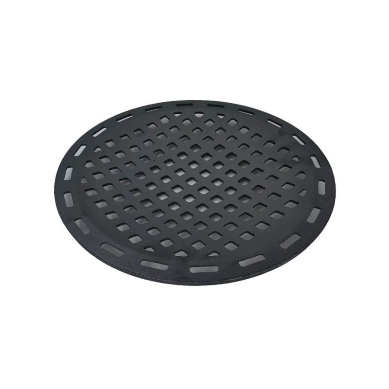 33cm Uncoated Cast Iron Plate with Square Hole for Outdoor Barbecue Grill