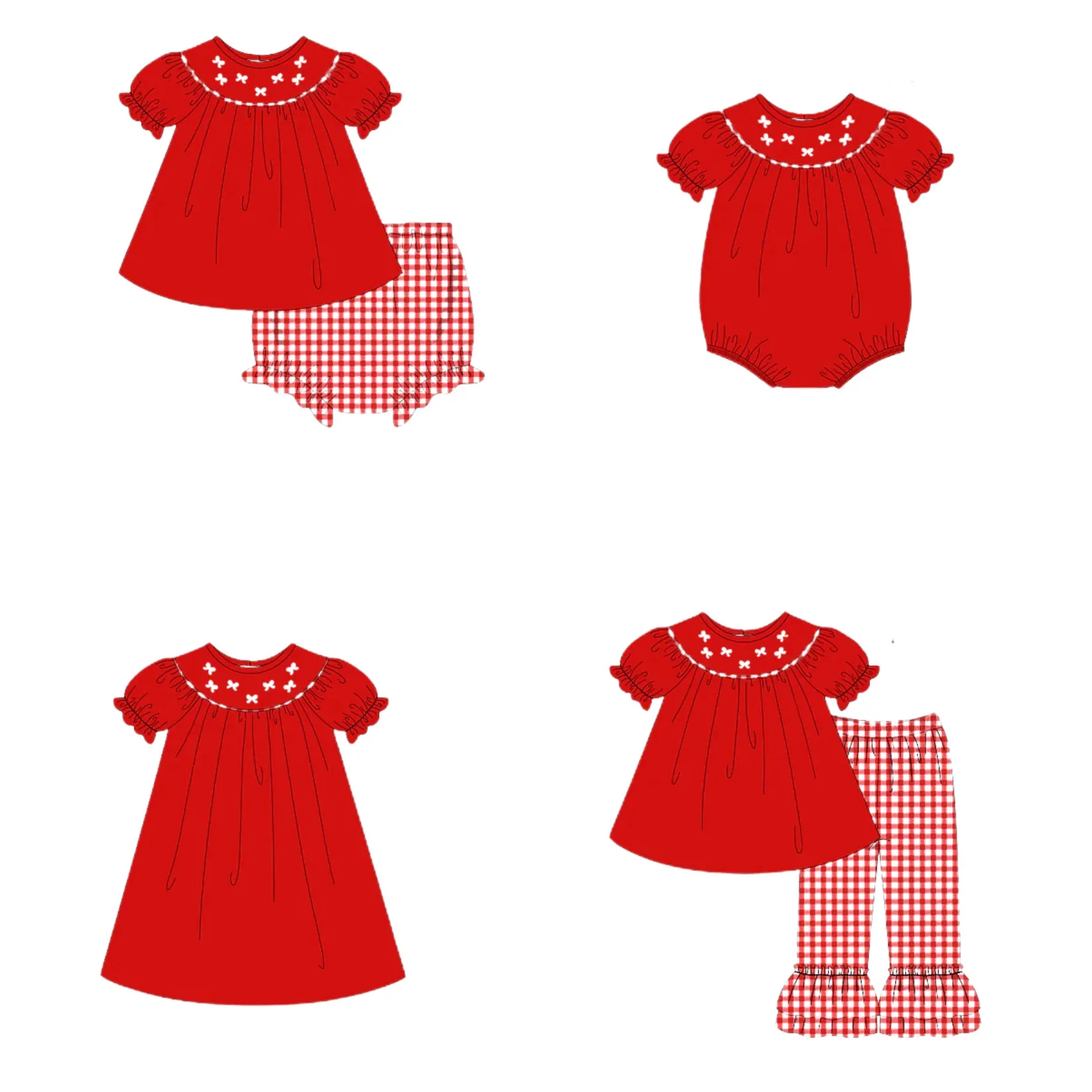 Kids Girls Red Valentine's Day Dress with Print Bow Baby Romper Cute Children's Clothing Cute Valentine Theme Baby Outfit