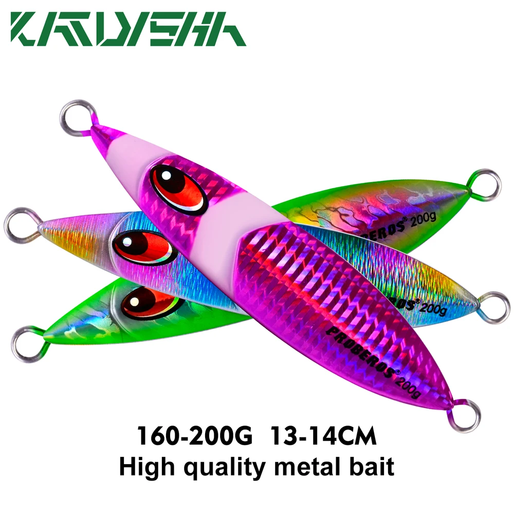 

KATYUSHA 1PC Metal Jigs 160g-200g Fishing Lure 8 Color Fishing Bait 13cm-14cm Casting Lure Deep Sea Jigging Hard Fishing Tackle