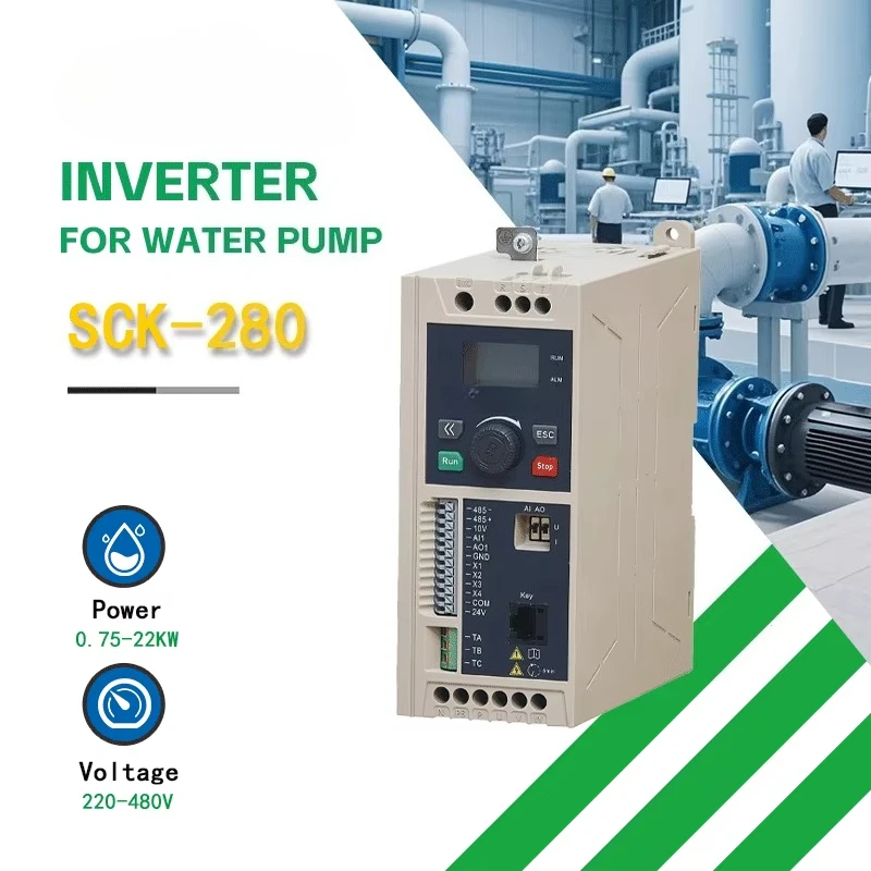 SCK280 Series Constant Pressure Water Supply VFD 4-22KW Vector Control Inverter RS485/Modbus Communication for Water Pump
