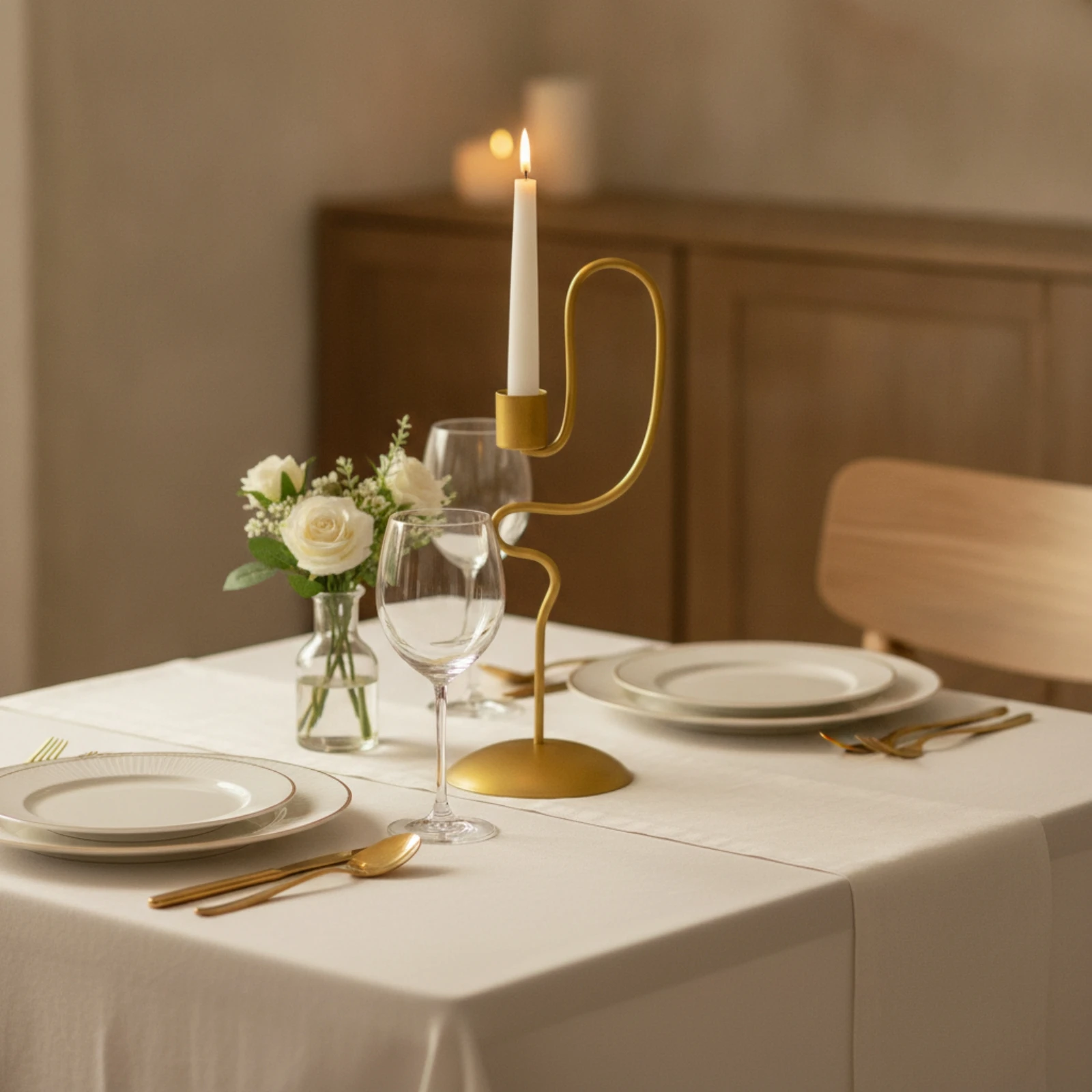 Candle Holder with Round Base Decorative Metal Candle Holder Decor Freestanding Modern for Event Planners, Table Centerpiece