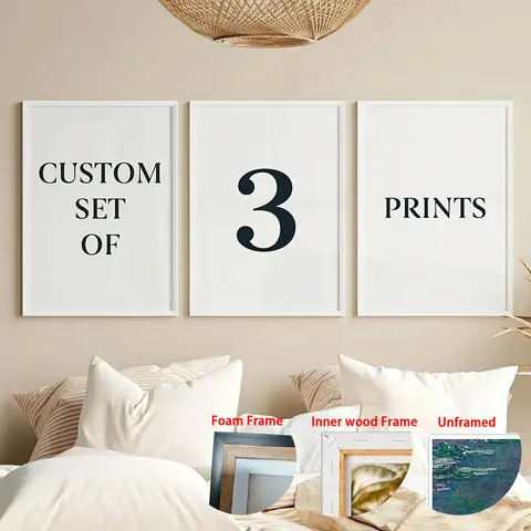 Frame/Unframe Custom photo canvas Poster as personalized gift Personalized custom photo Poster Wall Art