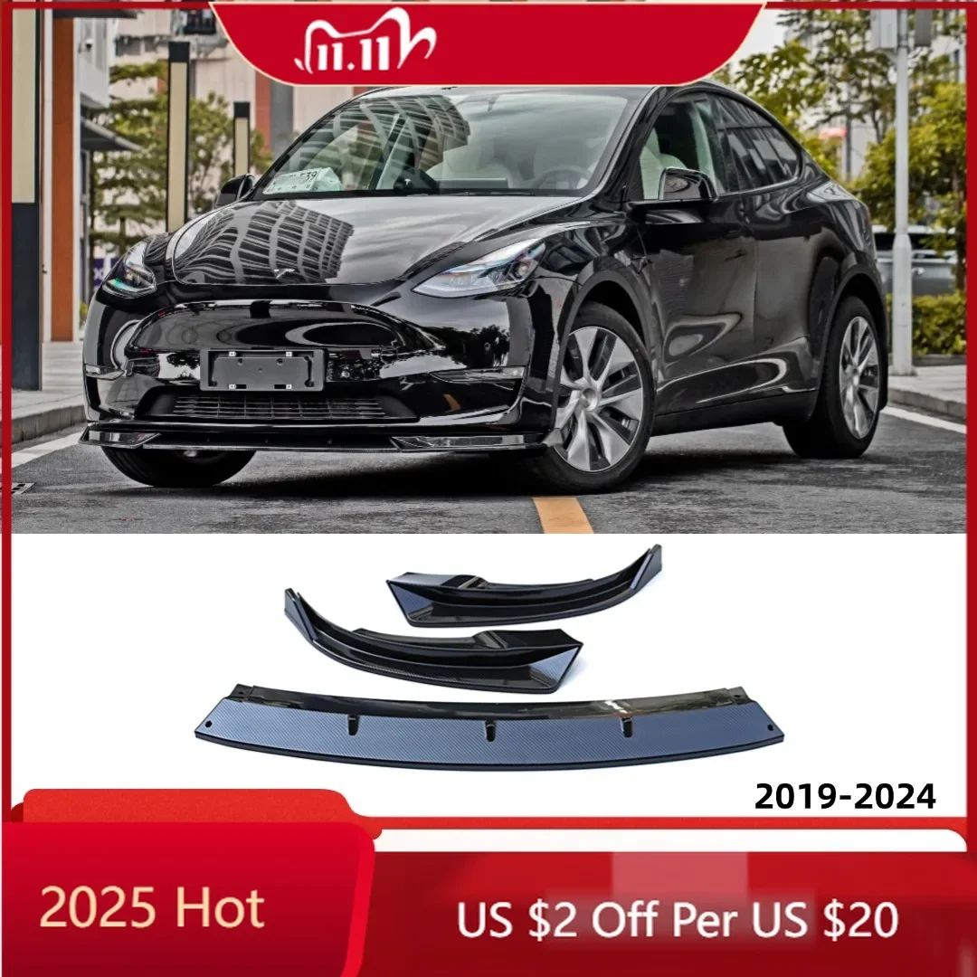 

Car Sticker Splitter Deflector Front Bumper Lip Spoiler Chin Body Kit Diffuser Facelift Trim Tuning Accessories For Tesla Model