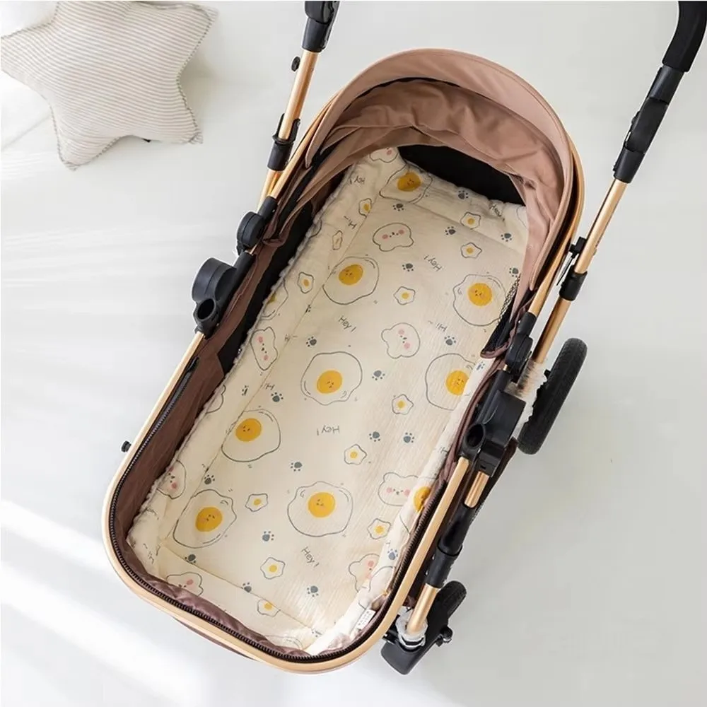 Washable Cartoon Baby Stroller Cushion Rabbit Flower Trolley Mattress Cotton Soft Baby Seat Cushion Toddler
