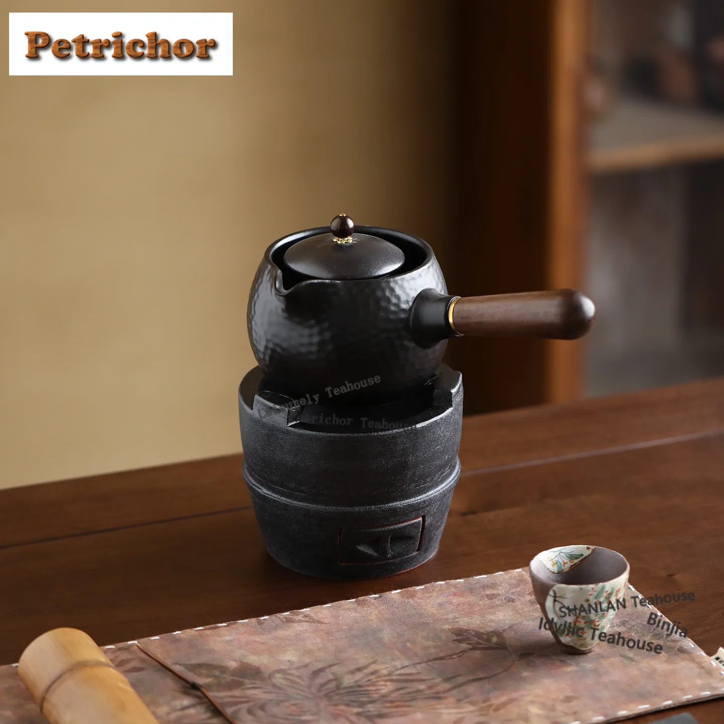 Vintage Old-fashioned Charcoal Tea Warmer Holder Candle Heater Stove Kettle Stand Boiling Water Carbon Furnace Tea Ceremony Gift