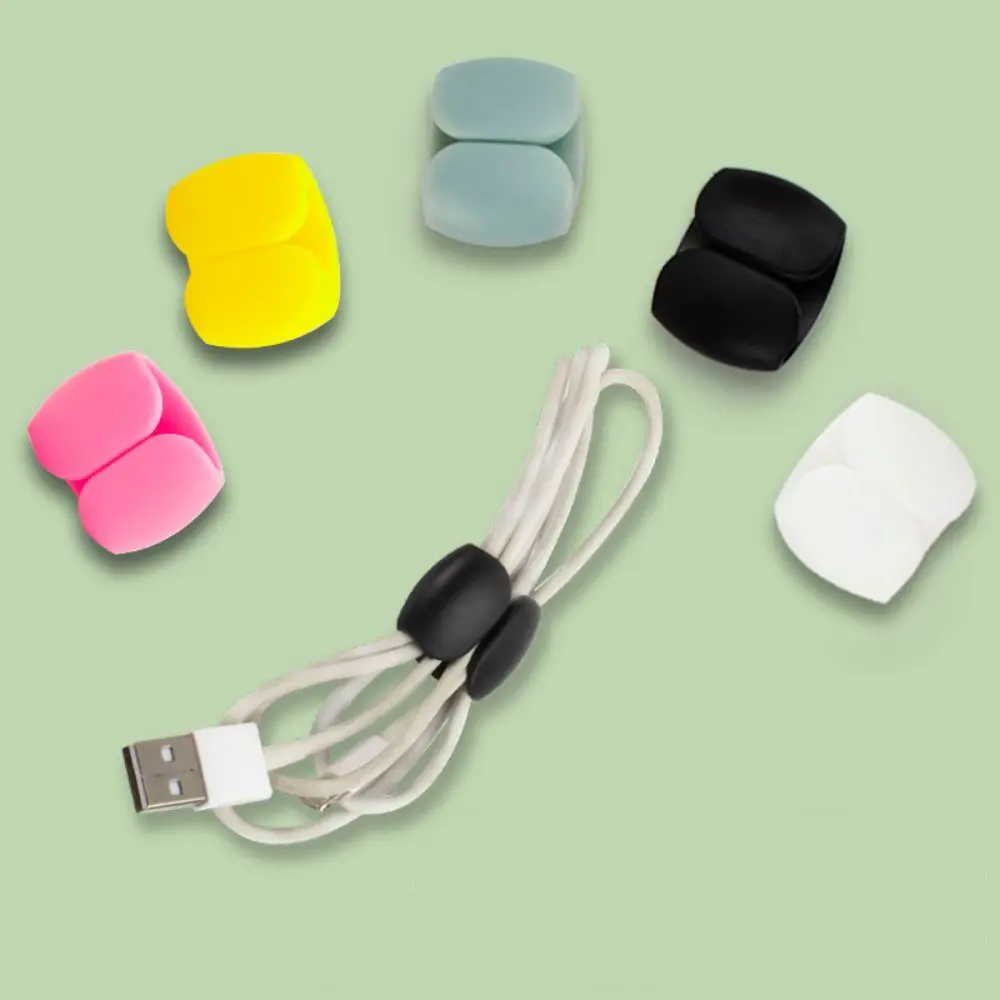 5 Pcs Reusable Silicone Cord Organizer, Travel Data Cord Clip Decoration Earphone Charging Cables Storage Buckle Cable Organizer