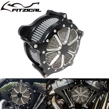 Motorcycle CNC Air Cleaner Intake Filter Black For Harley Sportster Iron XL 883 2004-2023 Dyna Softail Touring Street Road Glide