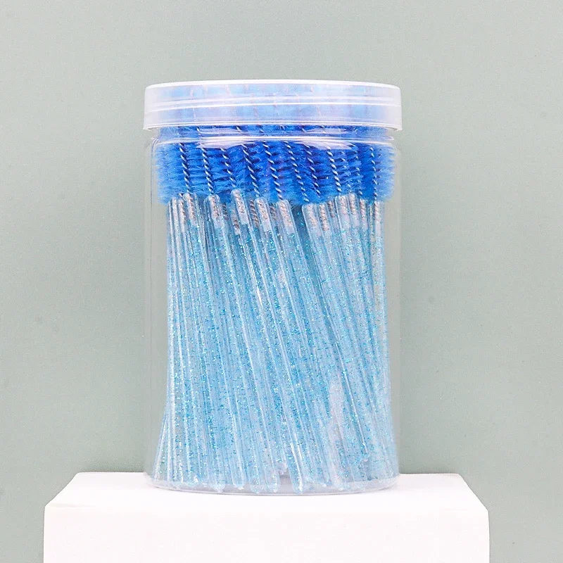 100 pièces baril cristal poignée cils baguette brosse d'extension des yeux Mascara sourcil pinceaux de maquillage jetables outils cosmétiques cils