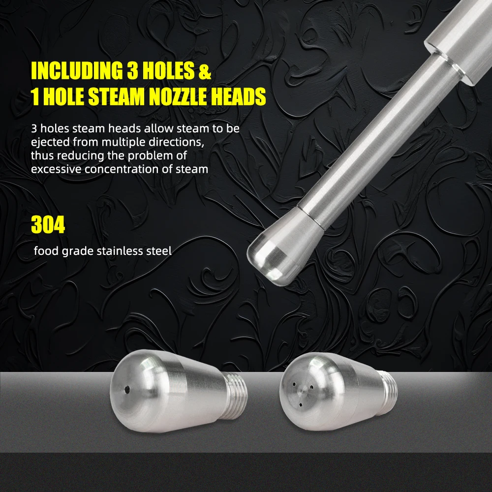 صانع القهوة فوهة البخار فوهة عصا البخار الفولاذ المقاوم للصدأ ثقوب متعددة تلميح رغوة الحليب صنبور متوافق مع ديلونجي EC685