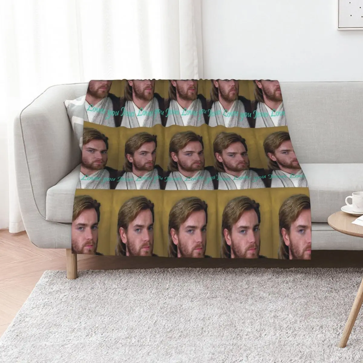 Space Jesus Loves You (Ewan McGregor) Throw Blanket Soft Stuffeds Decorative Throw Softest Soft Beds Blankets