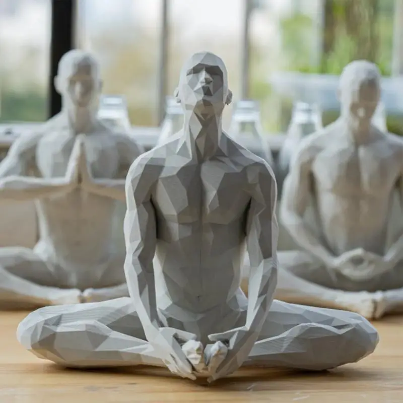 Meditation Statue Abstract Indoor Zen Meditation Sculpture Mindfulness Display Ornament For Studio Serenity Balcony Sanctuary