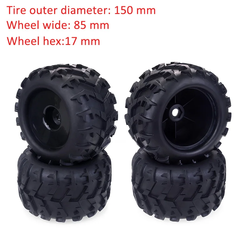 2/4PCS ZD Racing 1/8 RC Monster Tires 17mm Hex Skidproof Tyre for RC On-Road Car Truggy Truck Redcat Hsp Kyosho Hobao Hongnor