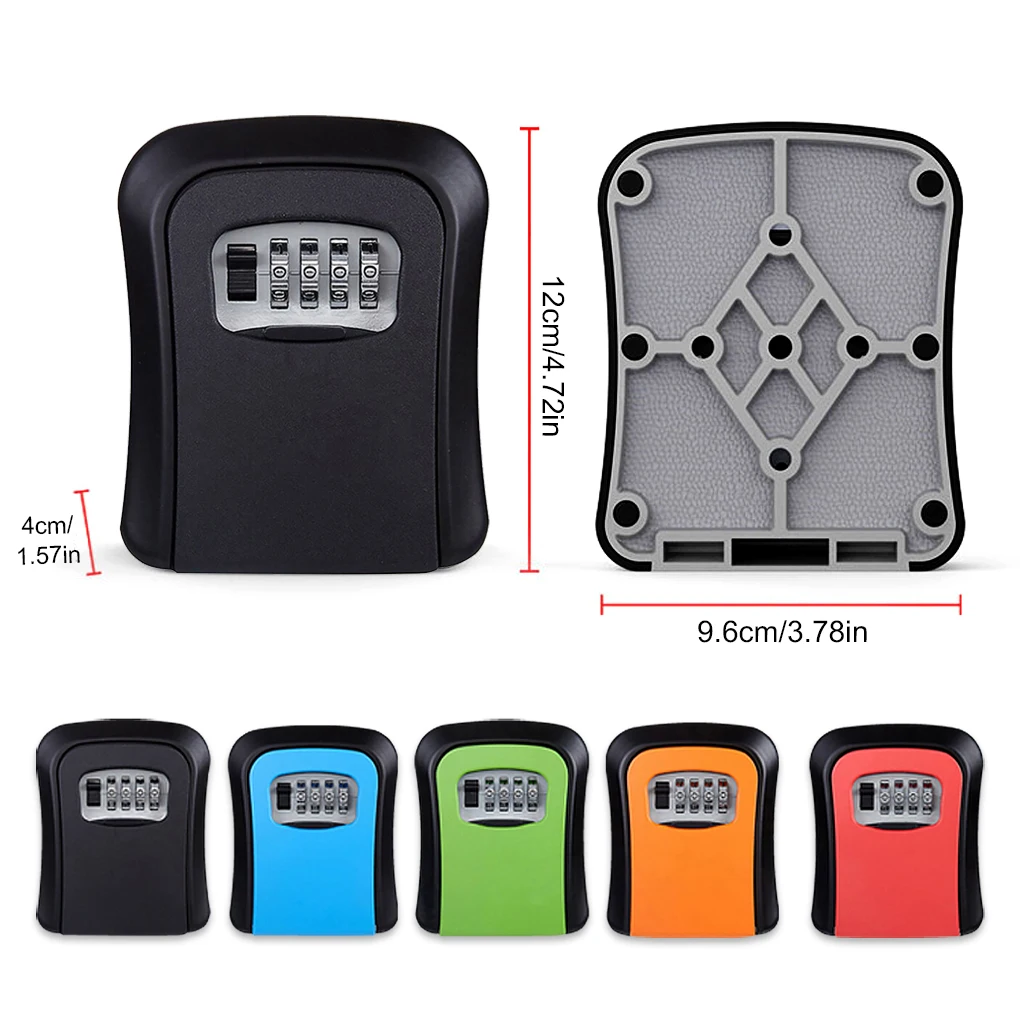 Caja de almacenamiento de llaves de puerta Caja de cerradura codificada para edificio de oficina extraíble Azul