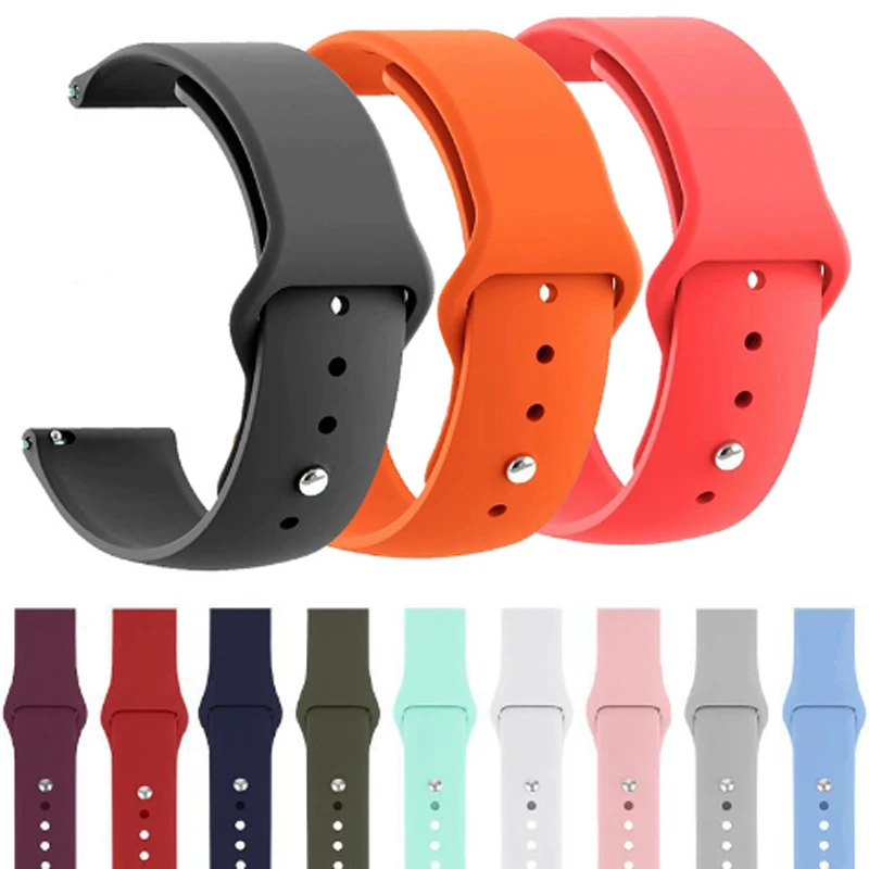 

20mm 22mm Watchband For Amazfit GTR/GTS-4-3-2-2e-Mini-Pro/stratos Silicone Loop Bracelet for Amazfit bip-U-S-3-Pro-Lite Strap