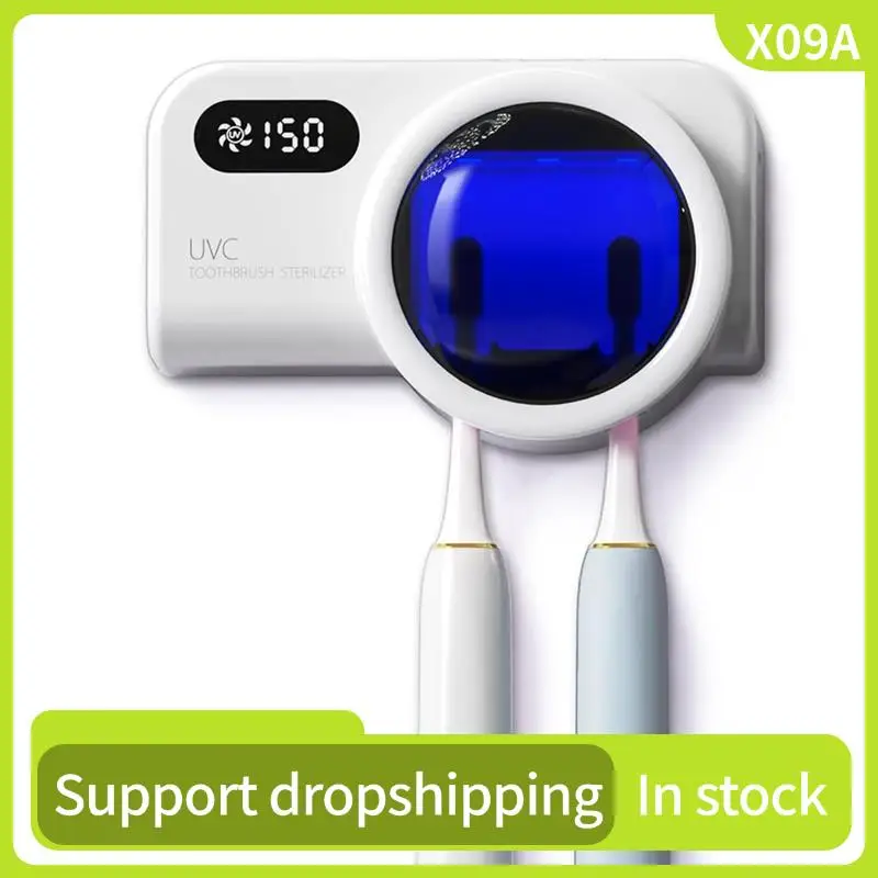 

X09A Toothbrush Holder & Cleaner, Cleaning And Air Drying,Rechargeable Wall Mounted, For All Electric & Manual Toothbrush