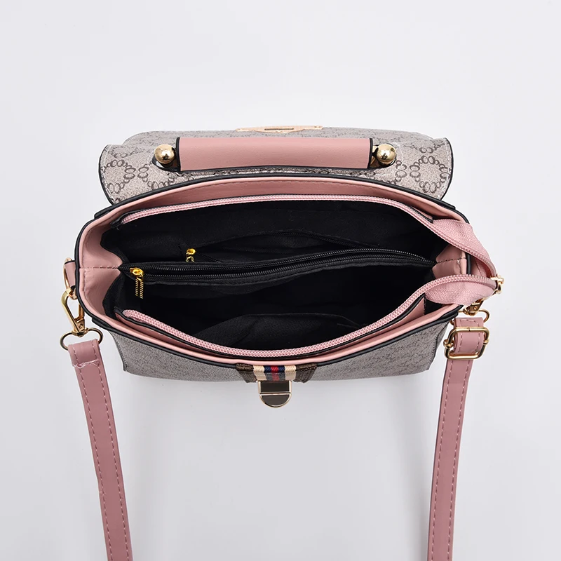 Fashion contrast color vintage fashion printed women\'s handbag, the texture of the foreign style all shoulder crossbody bag