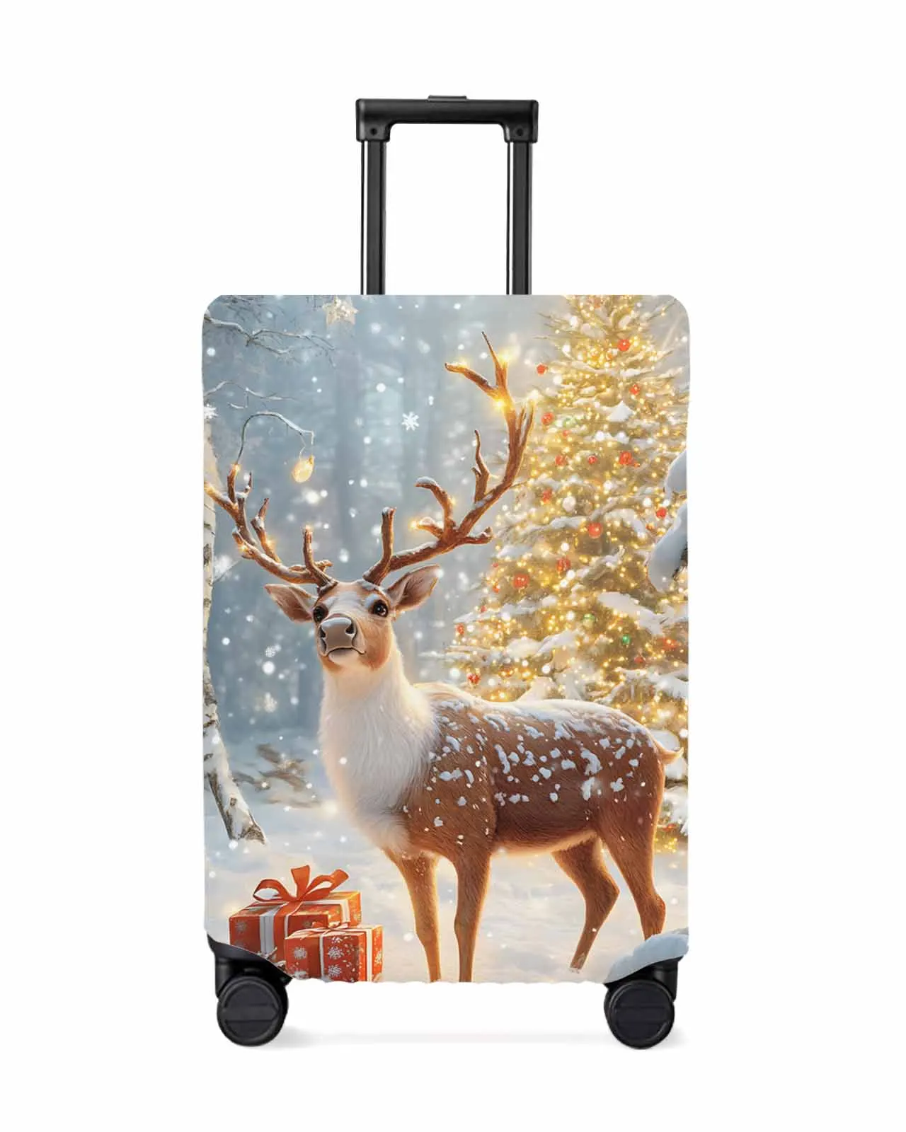 Christmas Reindeer Lantern Elastic Baggage Cover For 18-32 Inch Suitcase Case Dust Cover Travel Accessories