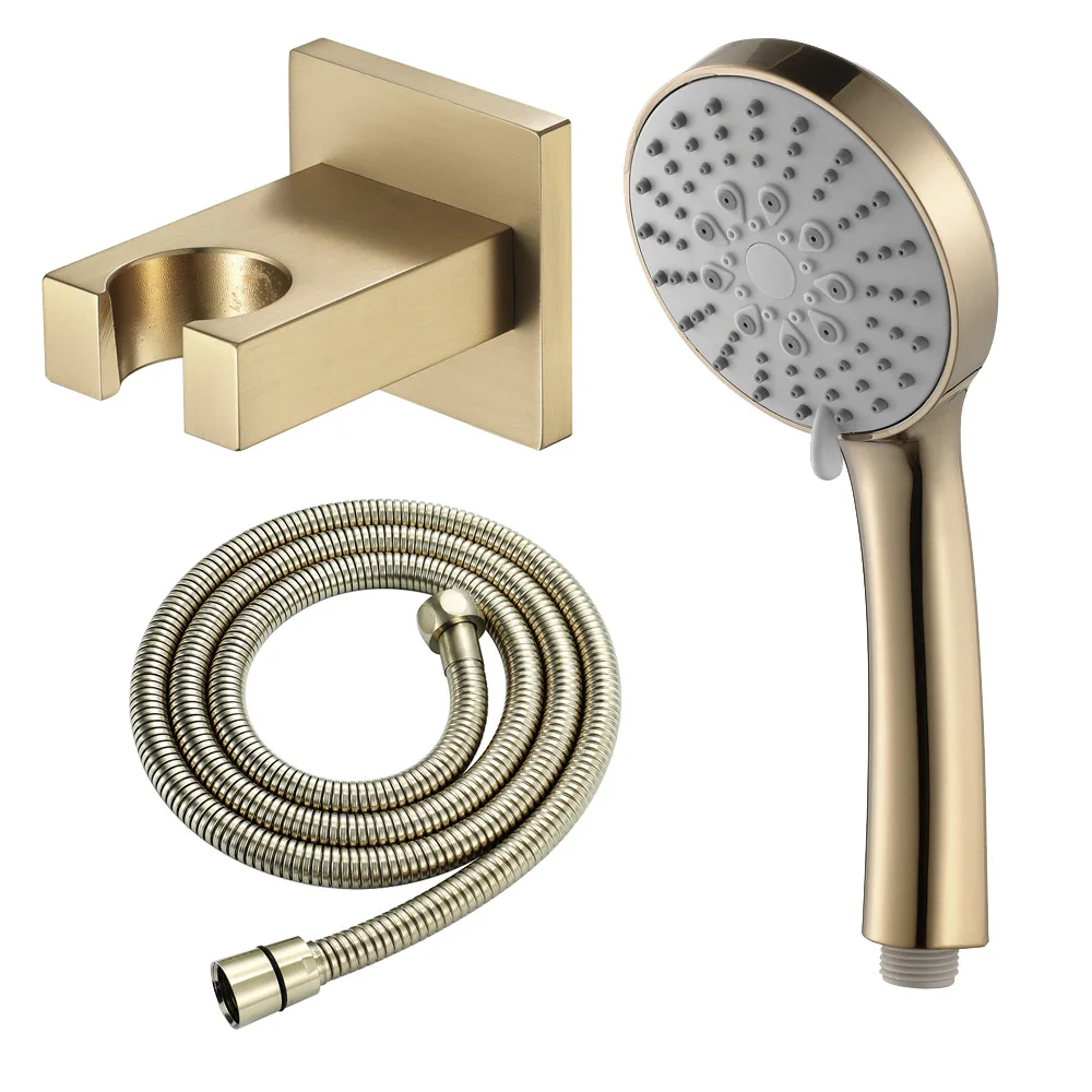 

Brushed Gold Handheld Shower Nozzle 5 Functions Spray Rain Shower Handheld Shower Source Manufacturer