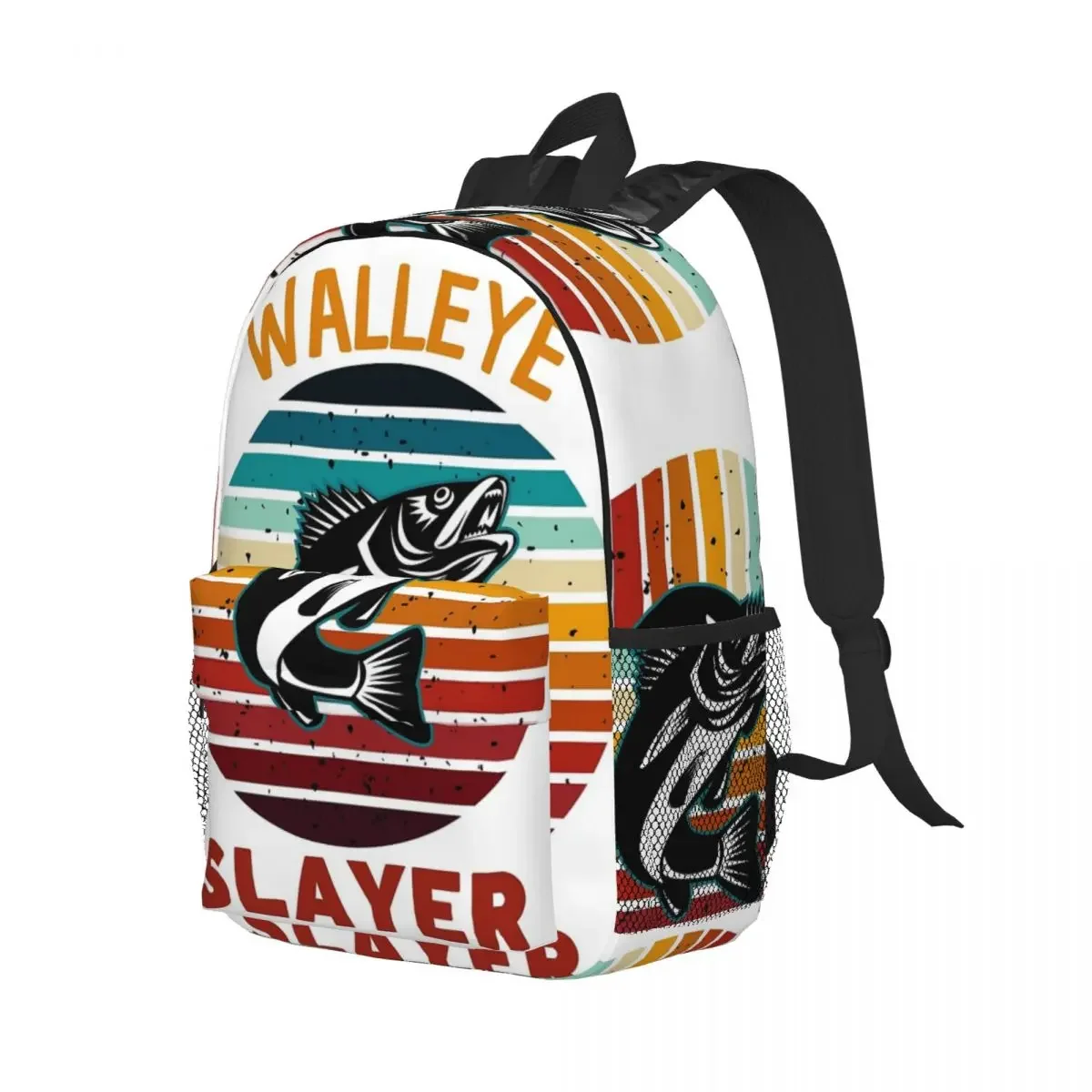 Walleye Slayer Design For Fishing Backpacks Boys Girls Bookbag Children School Bags Laptop Rucksack Shoulder Bag Large Capacity