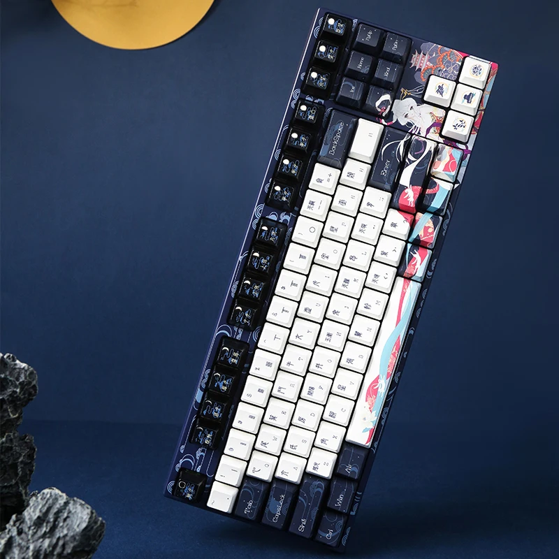 Imagem -05 - Teclado Mecânico Varmilo Change Elementos Chineses com Fio Retroiluminação Branca ec v2 Bruxa Pbt Keycaps 108 Teclas