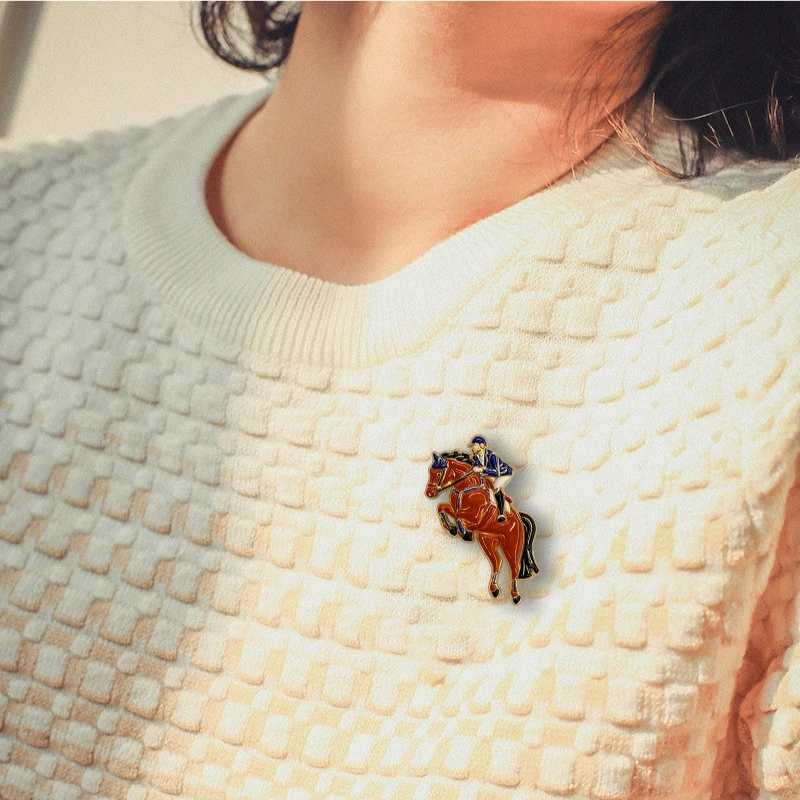 Equestrian Club Metal Dressage Brooch Horse Riding Alloy Badge Pin For DIY Clothing Bags Hat Perfect Gift For Equestrian Lover